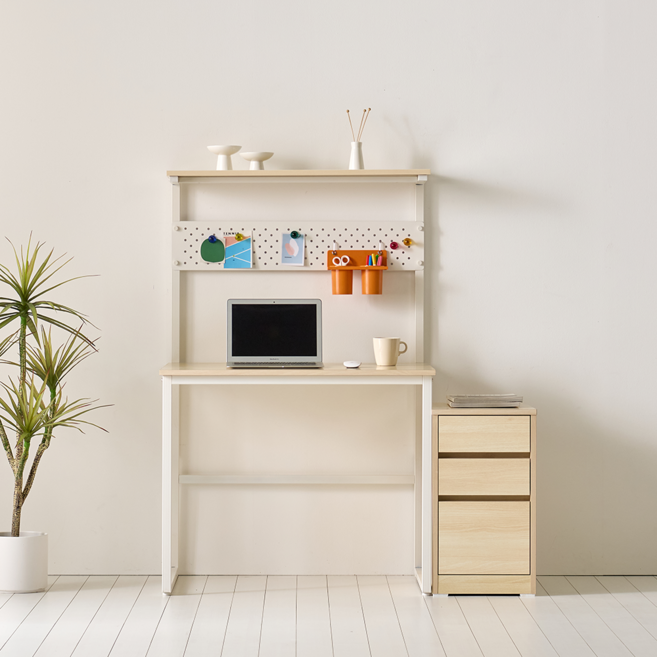 하버드 입식 선반 LPM 철제 공부 아이 화이트 서재 전면 일자 성인 컴퓨터 책상 900 1200 1500, 화이트/워시