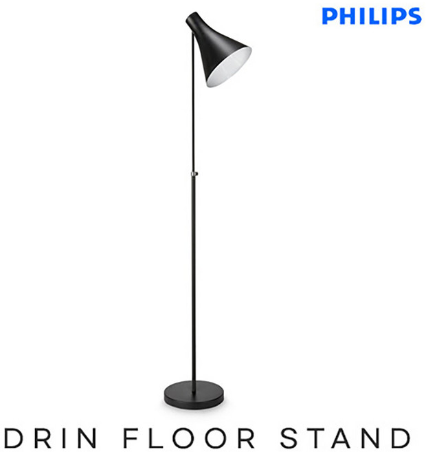 필립스 드린 플로어 장스탠드 블랙 E26 소켓 무드등, 단품