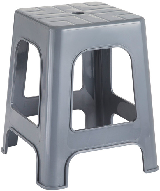 더플러그 의자/플라스틱 의자/사각/원형/회전의자, 사각높은의자, 회색, 1개