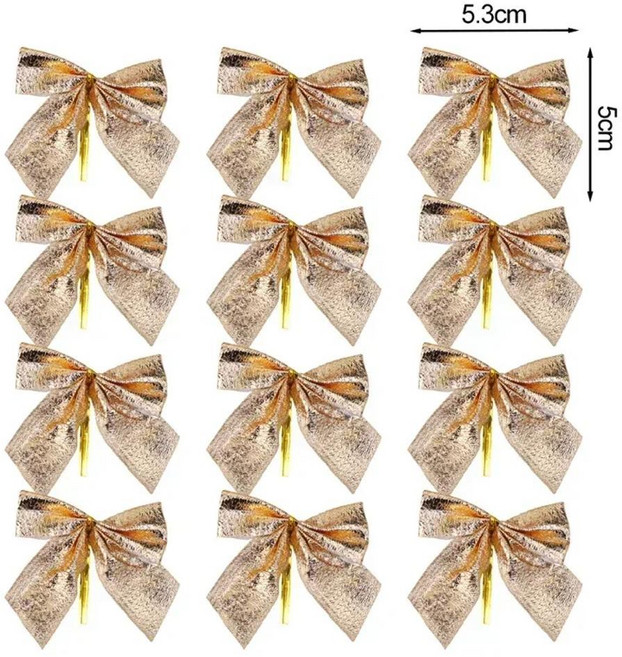 크리스마스 활 빨간 벨벳 트리 펜던트 웨딩 신년 파티 장식 선물 상자 포장, A. 12PCS, 색상: 3. Gold / 크기: A. 12PCS, 1개