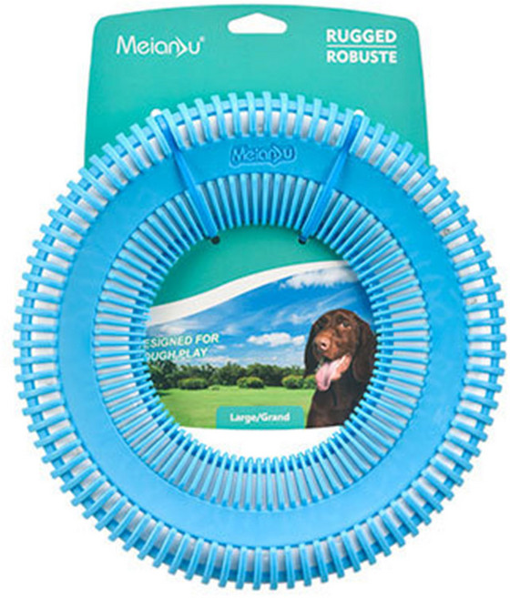 듀얼 강아지 원반 프리스비 장난감, 1개, 블루