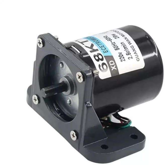 저속 전동 AC 감속모터 220V 소형 정방향 역방향 샤프트, 모터(기어보강+브라켓+전원코드+샤프트직경7mm, 09.80rpm, 1개