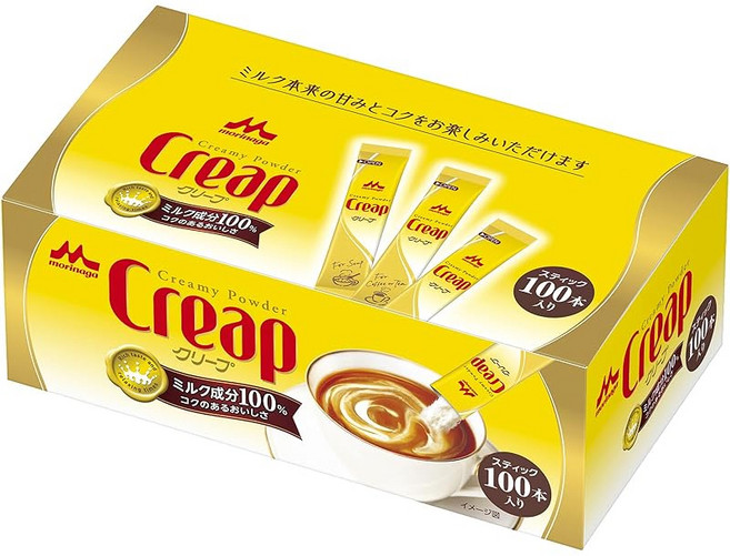 모리나가 유업 크리프 스틱 100개입 커피 우유 커피 크림, 1개, 1개입, 1g