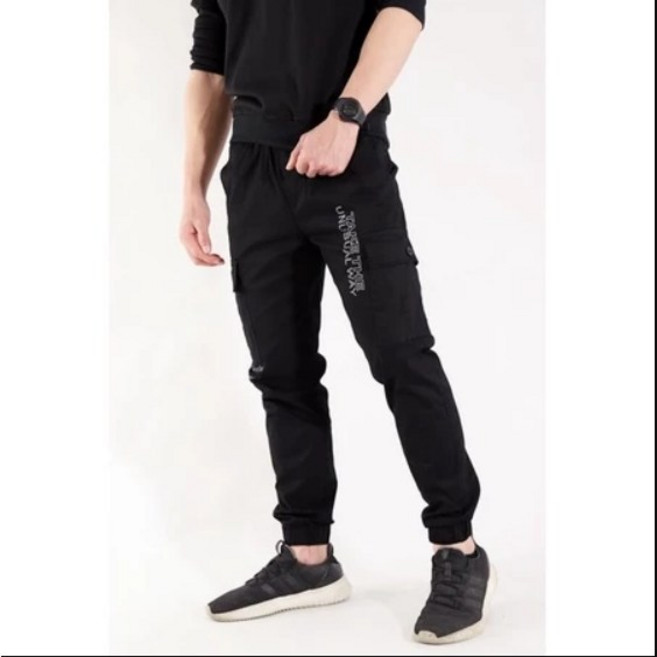 側口袋彈性束口褲 韓系鬆緊腰長褲