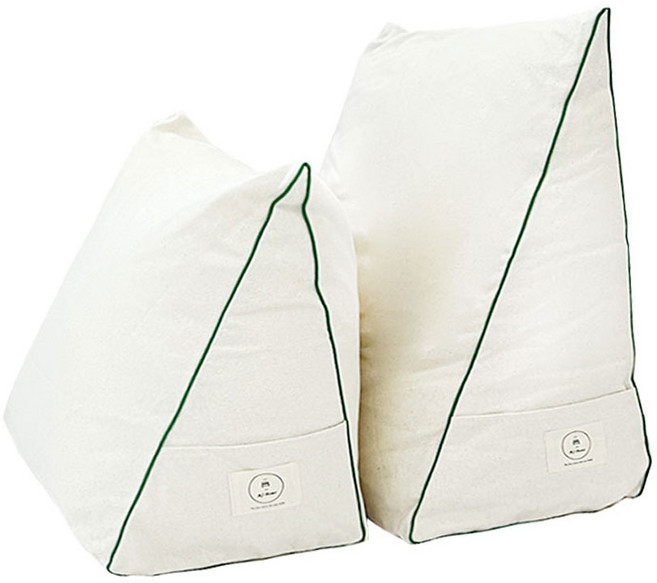에이치제이홈 삼각 캔버스 빈백 쇼파 침대 등받이 쿠션 커버 소 대 사이즈 솜 별도, 그린