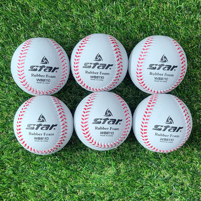 스타 안전 야구공 뉴 고무 연식 말랑말랑 야구공 6개입