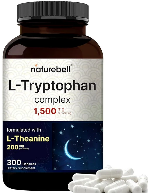 네이처벨 L 트립토판 1300mg 테아닌 200mg 300캡슐 | 활성 프리 폼 식물성 보충제 u2, 300정, 1개 - 쿠팡