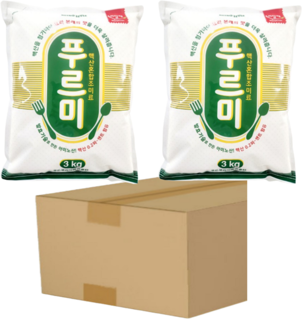 미담채 푸르미 3kg 반박스 대용량 미원 복합조미료, 2개