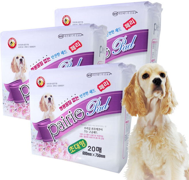 와우한빛 페리 반려견 배변패드 20매입, 20개입, 3개