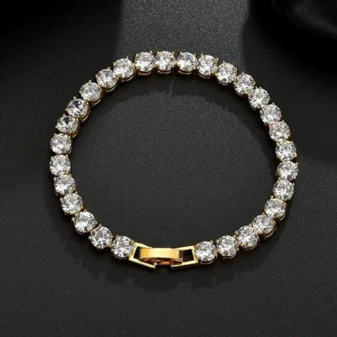 모이사나이트 테니스팔찌 다이아 팔찌 클래식 합금 라인 커플용 고급스러운 우아한 라이트 럭셔리 풀 다이아몬드 주얼리
