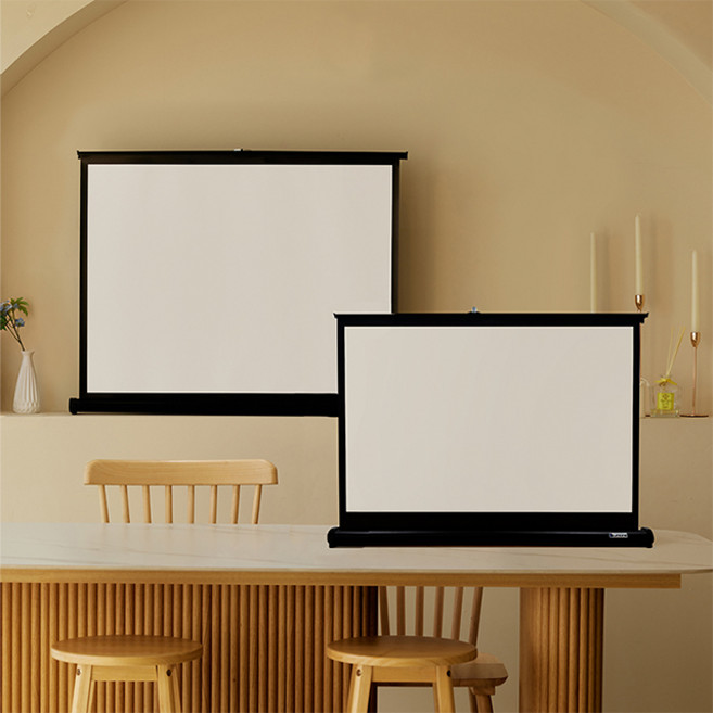 YC 탁상용 스크린 작은 피코스크린 포터블 유압 빔프로젝트 롤스크린 휴대용 이동형 이동식 캠핑용 미니 소형 테이블스크린 교육용 빔스크린, 03) 40인치 (가방 포함)
