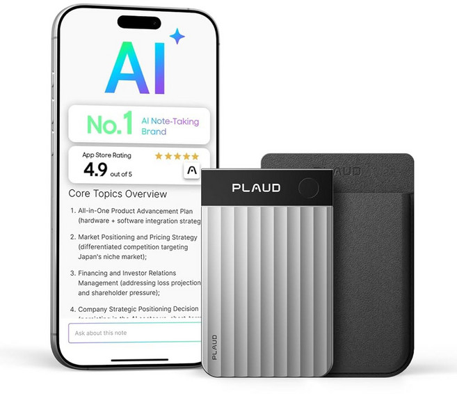 PLAUD NOTE PRO 전문가 녹음기 및 통화 노트 팀을 회의 음성 위한 AI, Silver