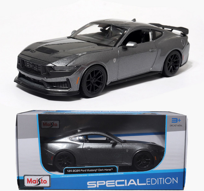 마이스토 1:24 2024 포드 머스탱 다크호스 다이캐스트 모형 자동차장난감, 1개, 그레이
