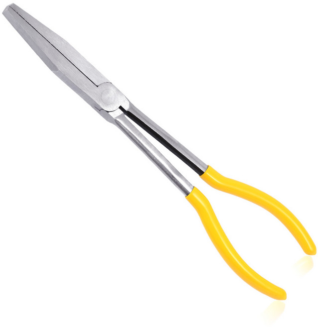 SPEEDWOX 11인치 롱 리치 불 노즈 플라이어 플랫 노즈 스트레이트 톱니 턱 플라이어, 1개