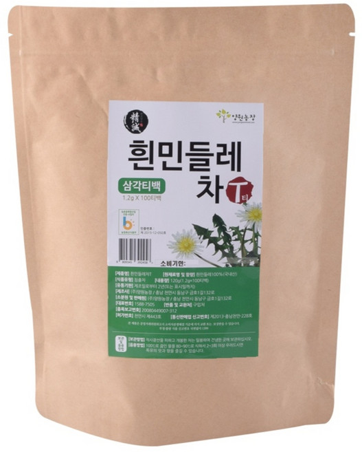 양원농장 흰민들레차T 티백, 1.2g, 100개입, 1개, 1.2g