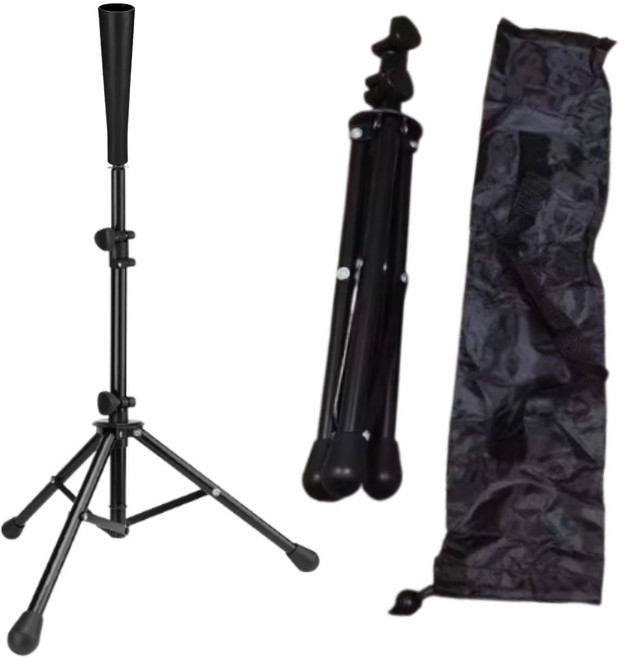 저스픽 야구 티볼대 배팅 연습 높이조절, 1개, 블랙