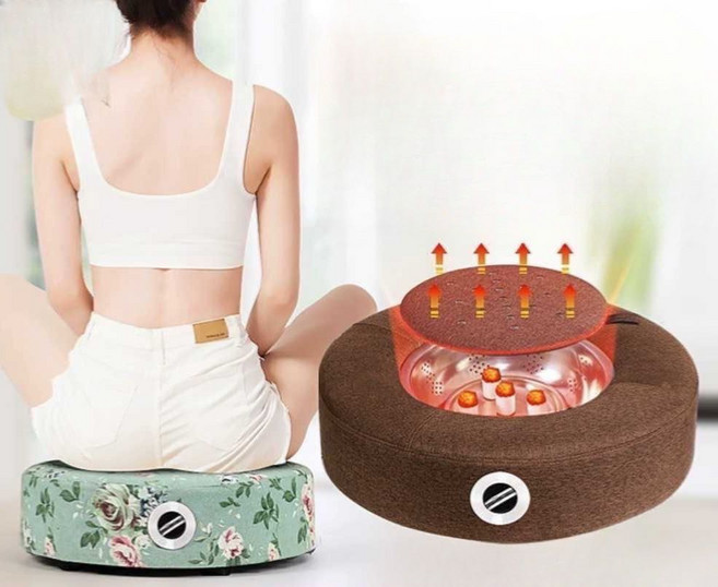 쑥뜸 좌욕기 가정용 좌훈기 방석 건강 건식 족욕 힐링 치루 치루염, 그린 중형 (온도 조절 ) + 뜸쑥 6캡슐, 1개