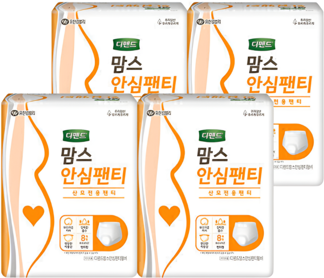 맘스안심팬티 산모패드 산후조리원 출산준비물 성인용기저귀, FREE(onesize), 8개입, 4개