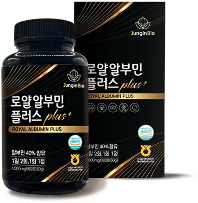로얄알부민플러스 벨기에산알부민 특허발효울금사용 haccp인증 60g(1병), 2개, 60정