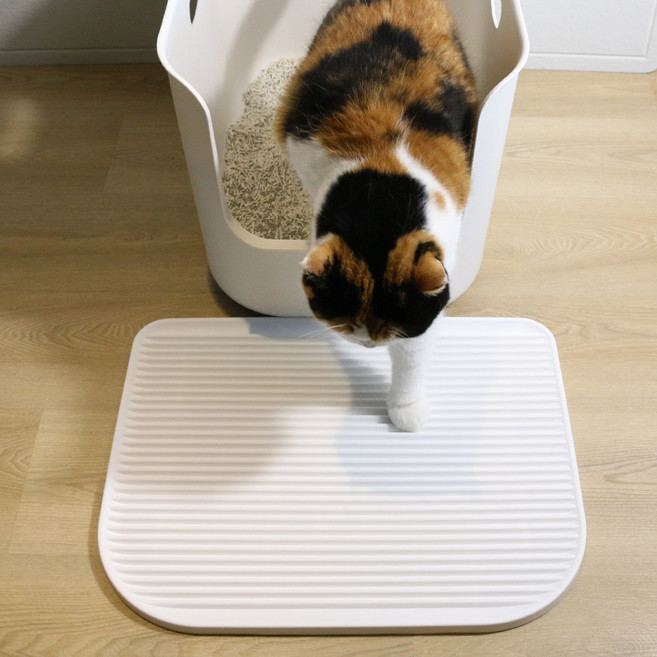 드림계곡 고양이 화장실매트 사막화방지 플라스틱 모래 매트, 화이트, 1개