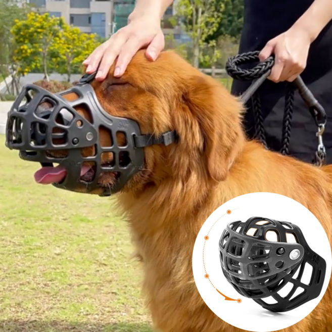 도다인몰 편리한 여닫이 입마개 중형견 대형견 소형견 마스크, 1개, 매트블랙01호