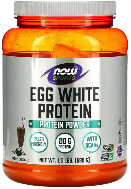 나우푸드 에그화이트 프로틴 파우더 단백질 보충제 글루텐 프리, 크리미 초콜릿(Creamy Chocolate, 680g, 1개