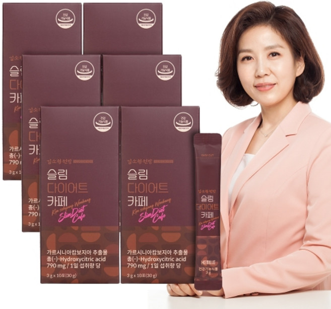 슬림하게 다이어트카페 디카페 커피분말 제로슈거 6박스, 60개, 10