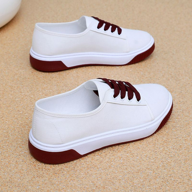 帆布休閒運動板鞋女 春季百搭厚底經典款