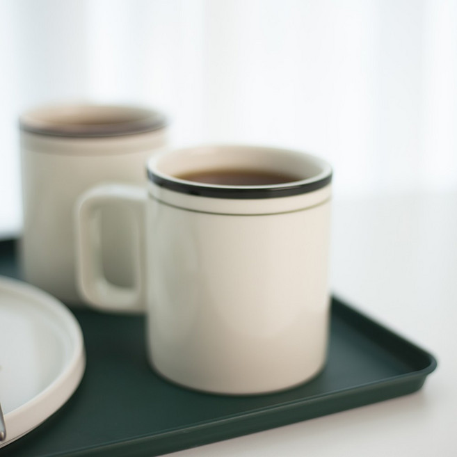 시라쿠스 킹스인 카페 일자머그컵, 2개, 그린