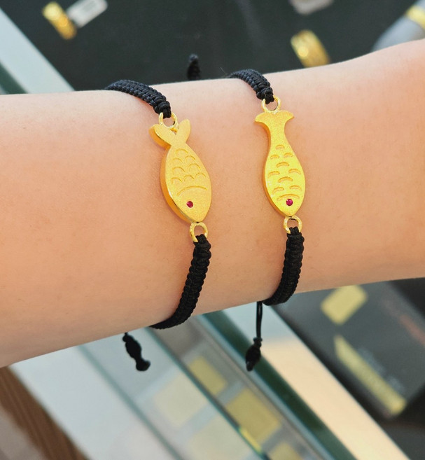 종로 순금 1돈 물고기 매듭 커플 팔찌 디자인 선물