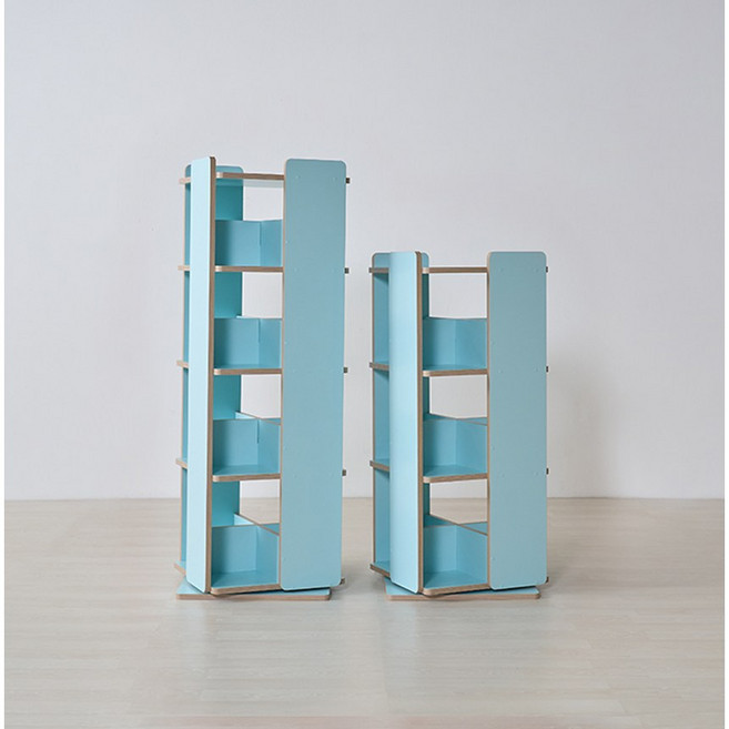 나산가구 회전책장, 베이비블루, 4단