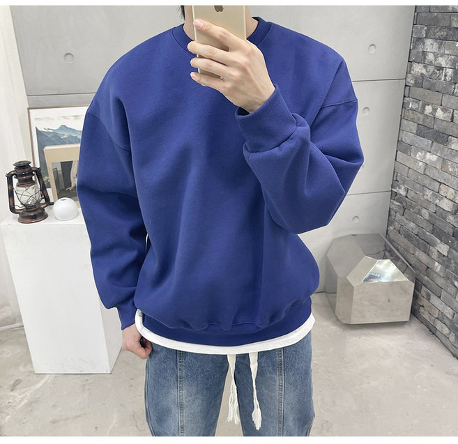 용된다 남자 비비드 합포 무지 기본 오버핏 긴팔 맨투맨