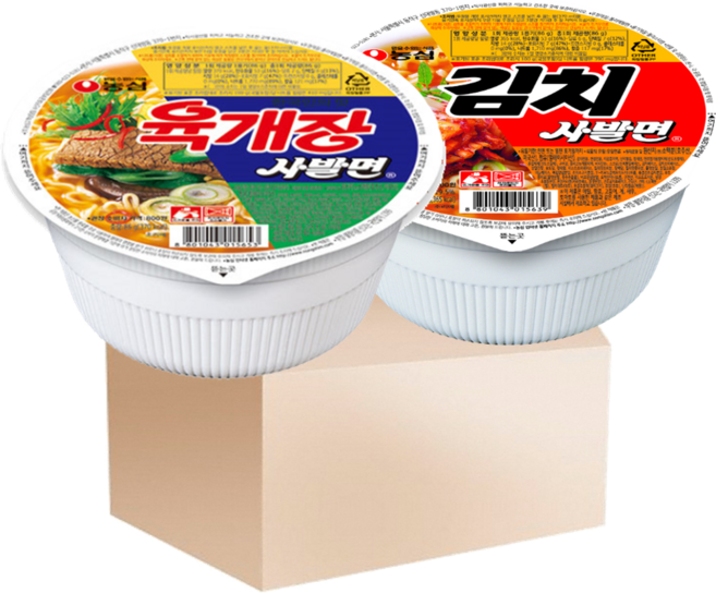 리코차니몰 농심 김치사발면 + 육개장사발면, 24개