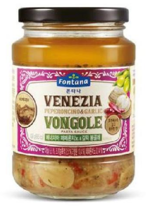 폰타나 페페론치노갈릭 봉골레 파스타소스 +면 증정 스파케티 소스 간편요, 1개, 430g
