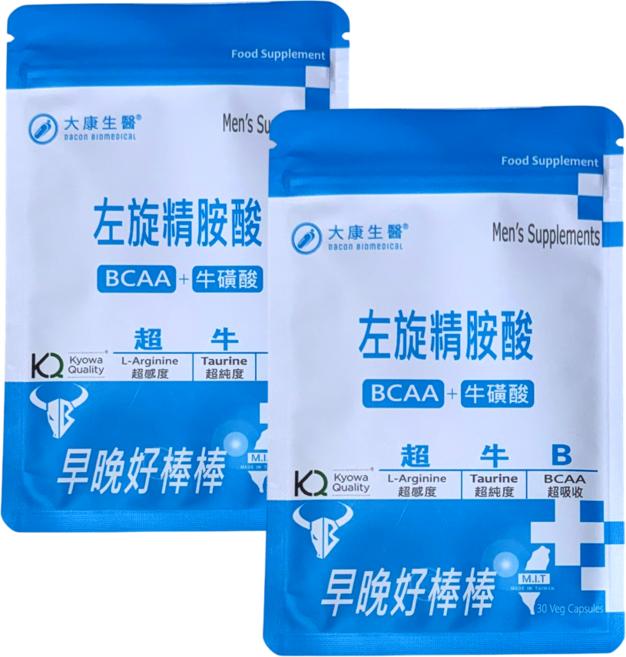 大康生醫 超牛B 日本左旋精胺酸 牛磺酸 BCAA 一氧化氮 促進代謝 增強體力 男性保健, 2個, 30顆
