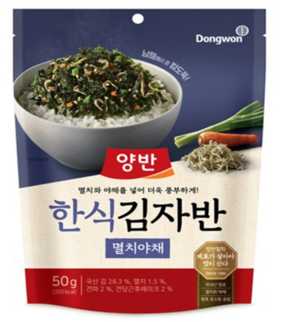 동원 양반 한식김자반 멸치야채 50g, 3개