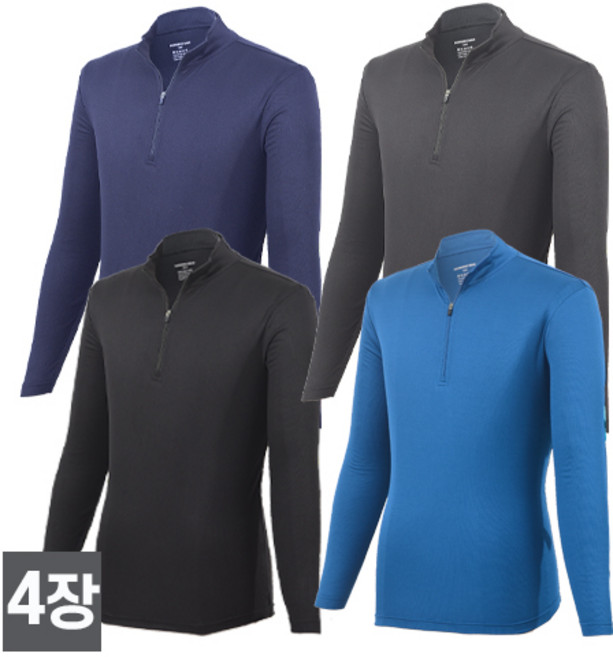 워킹맨 아울렛 4세트 봄 가을 시즌 쾌적한 쿨론 집업 티셔츠 AS227