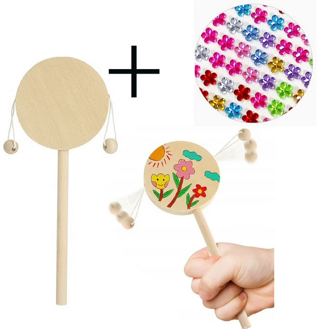 꽃스티커 포함 흔들이북 만들기 전통악기만들기 명절놀이 미니북, 10개, 원형