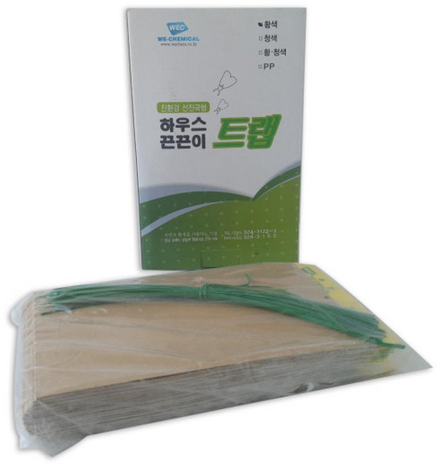 하우스끈끈이트랩 흰나방 벌퇴치 화랑곡나방 날파리트랩 친환경끈끈이 위켐 50매입, 50개