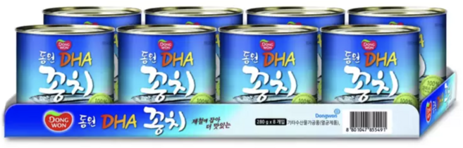 동원 EPA 자연산 꽁치 280g 코스트코 통조림 반찬 김치찌개용 캔꽁치, 2.24kg, 1박스
