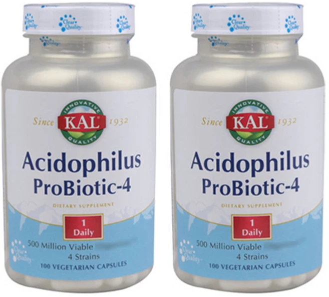 Kal 애시도필러스 프로바이오틱-4 유산균 베지테리안 캡슐, 100정, 2개 - 쿠팡
