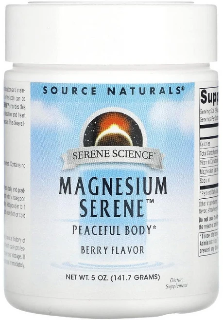 소스내추럴스 마그네슘 세렌느 Magnesium Serene 비타민C 베리맛 141.7g, 1개 - 쿠팡