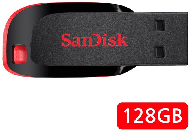 샌디스크 블레이드 USB 플래시 드라이브 SDCZ50, 128GB, 1개