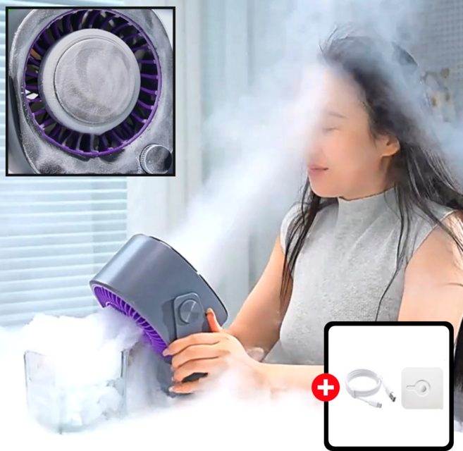 블루씬브리즈 휴대용 냉풍기 벽걸이 탁상용 냉각 선풍기 저소음 주방 욕실 사무실, 듀얼테크 쿨링 8000mAh