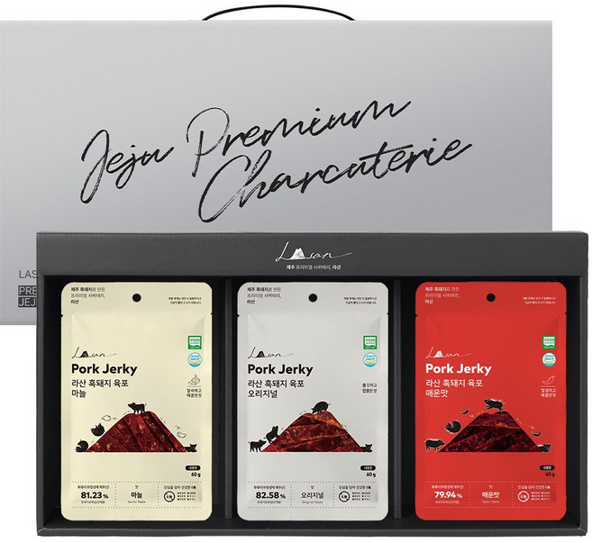 [LASAN] 라산x프롬제주 제주 흑돼지 육포 선물세트 9개입, 9개, 60g