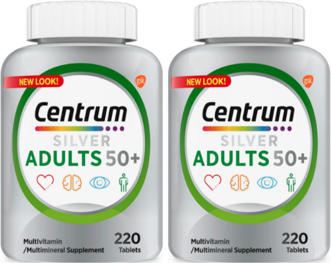센트룸 실버 성인 50세이상 종합비타민 미네랄 220정, 2개, 220회분