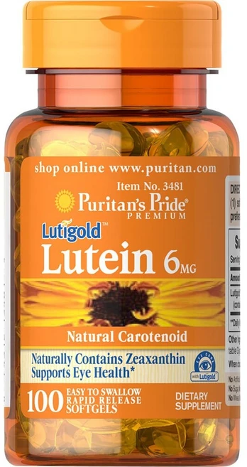 루테인 퓨리탄프라이드 (Puritans Pride Lutein 6 Mg with Zeaxanthin Softgels)( 100 카운트)- 해외직구 구매대행, 1개 - 쿠팡