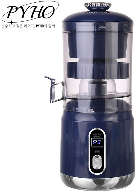 PYHO 휴대용 미니 무선 전동 착즙기 즙찌꺼기 분리 원액기 USB 충전 다기능 과일주스 제조기, 푸른색, YZJ-003