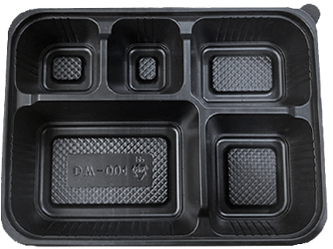 돈까스 1005 도시락용기 일회용 플라스틱용기 배달용기 5칸도시락 (250x185xH40mm), 1개, 200세트