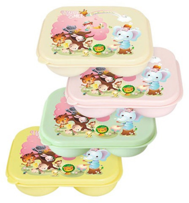 (유아월드) 밀폐형 도시락 (식판+뚜껑) 1세트 (가방 미포함), 아이보리(음악회)